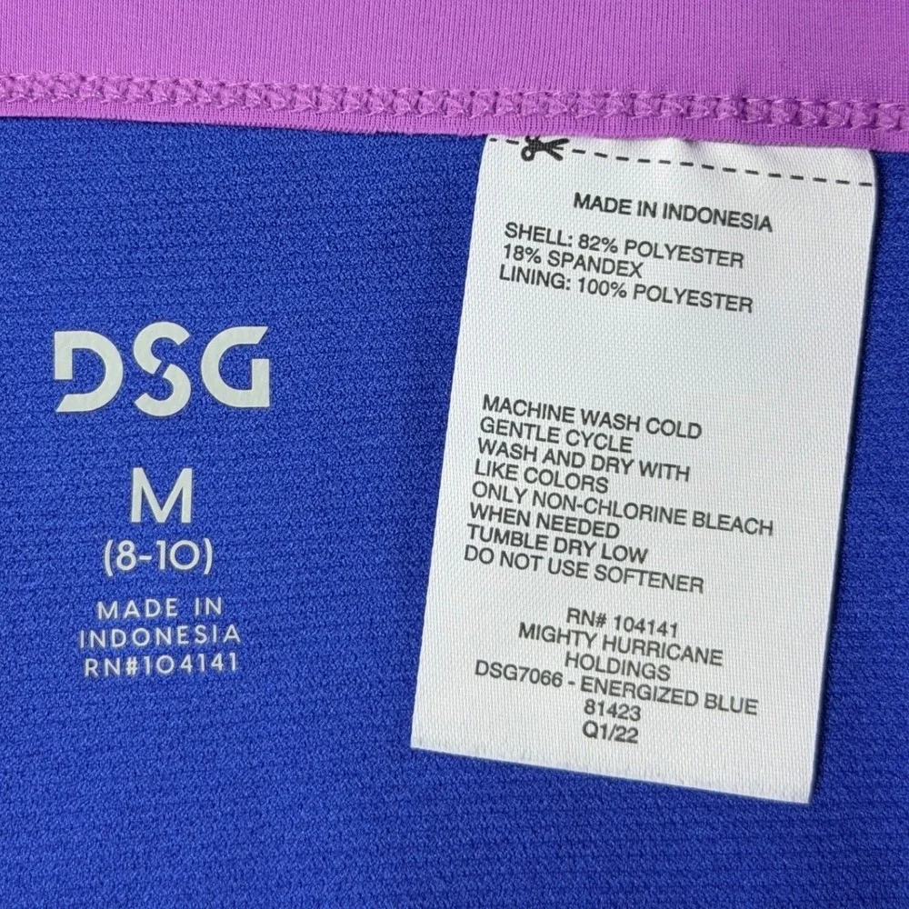 Lot 2 DSG Girls Swim Bottoms Blue Boy Shorts Floral High Waist Medium 8-10 NWT
